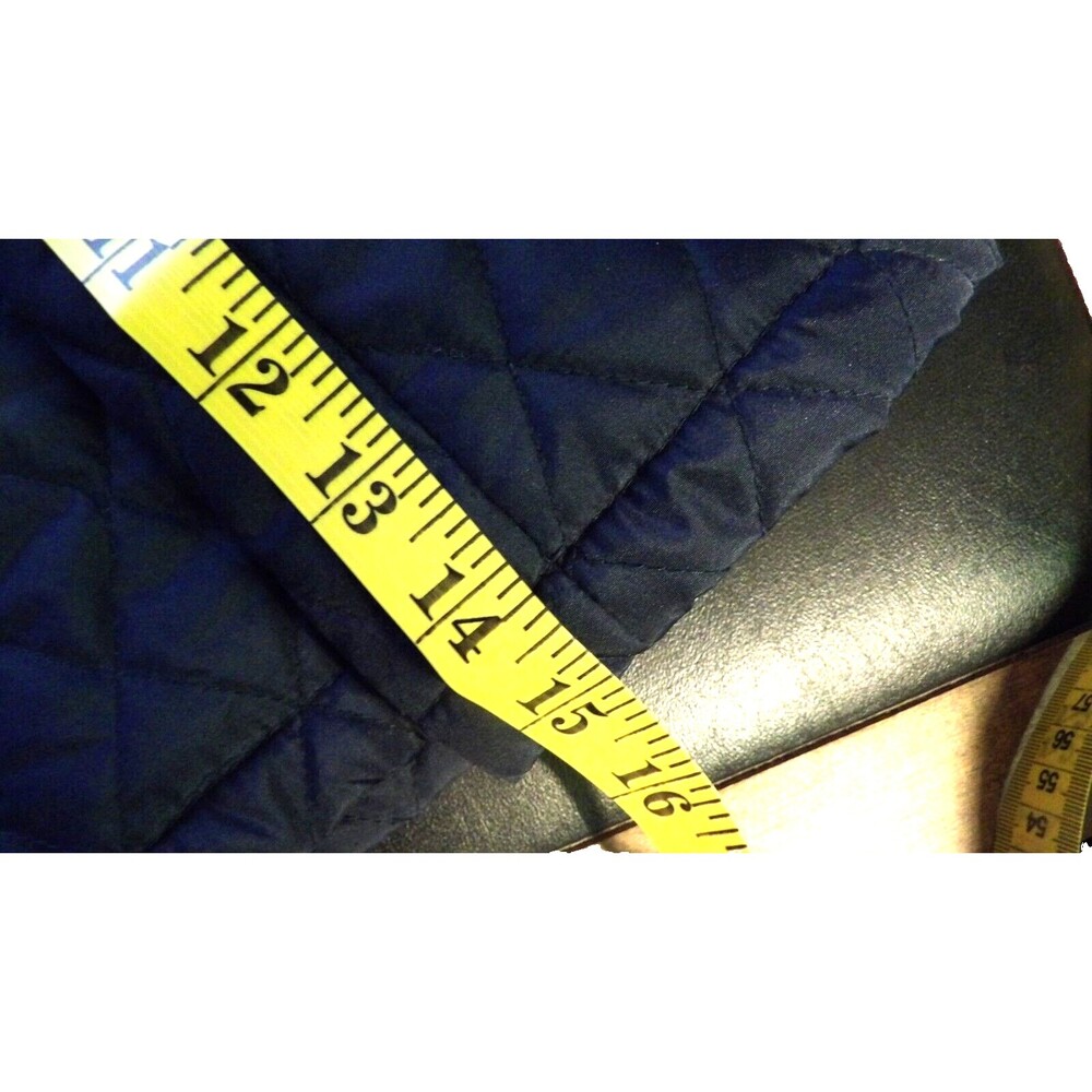 Black Rivet Navy Blue GIII Puffer Quilted Vest Faux Fur Trimmed Hood Sm Pockets - Picture 13 of 16